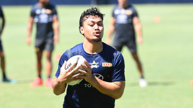 Jeremiah Nanai and his teammates prepare for the huge clash with Parramatta. Picture: Shae Beplate