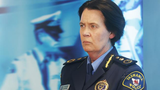 Tasmania Police Commissioner Donna Adams mistakenly gave the full name of a whistleblower during a parliamentary committee hearing. Picture: Nikki Davis-Jones