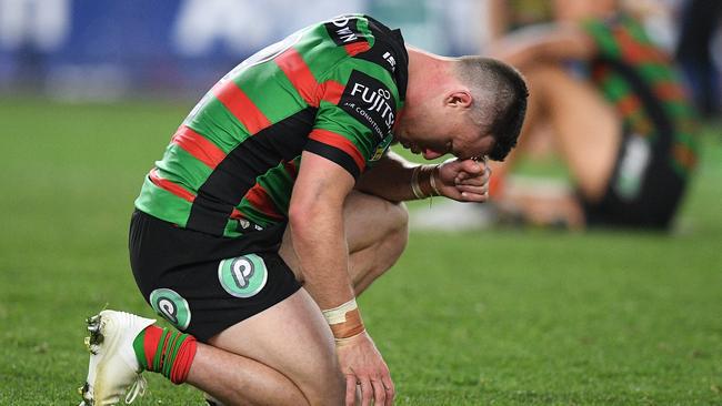 The defeat lingered for the Rabbitohs. AAP Image/Dan Himbrechts.