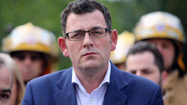 Victorian Premier Daniel Andrews holds a press conference after Jane Garrett resigned. Picture: Alex Coppel.