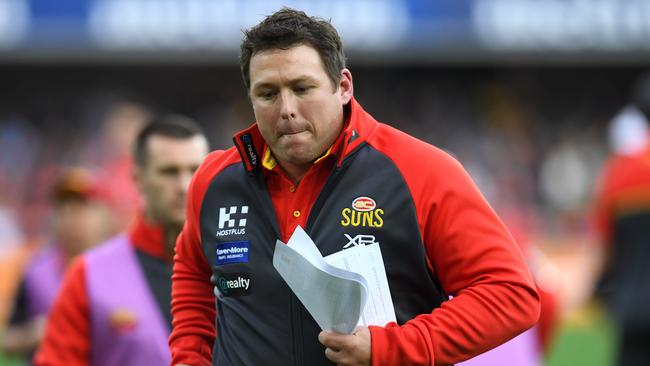 Gold Coast Suns Head Coach Stuart Dew will have his pick of the draft class this year. Picture: AAP