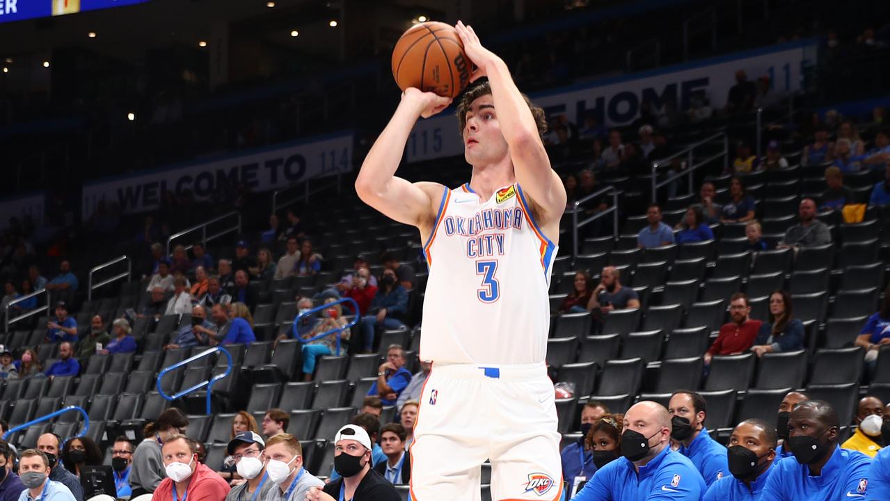 Josh Giddey will enter the NBA in strong form after making a stunning impression since joining the Thunder. Photo: Getty Images