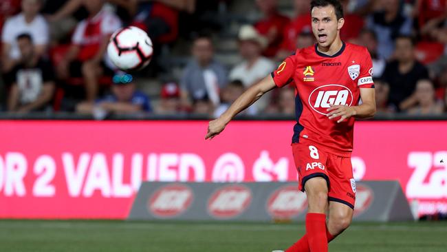 Isaias has become just the second player to win The Advertiser/Channel 7 Golden Boots on three occasions. Picture: AAP Image/James Elsby