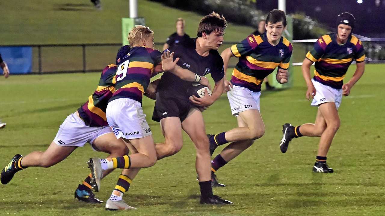 IN ACTION: Siena's David Bagshaw against Sunshine Coast Grammar during the First XV grand final.