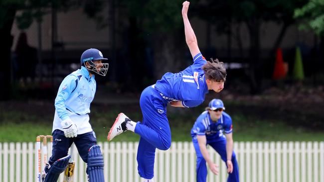 Liam Marshall in full flight for Bankstown in 2021. (Photo by Jeremy Ng/News Corp Australia)