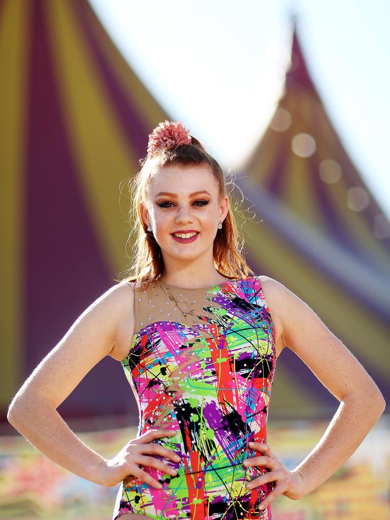 Shakira West, pictured as a 12-year-old Stardust Circus performer, said growing up in the circus was “amazing” but acknowledged she and her cousins had missed out on some “normal” childhood experiences along the way. Picture: Tim Hunter