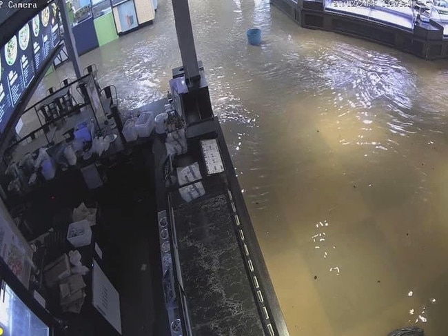 Flooding at Toombul Shopping Centre. Photo: Jamie Weston