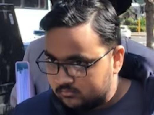 Vansh Khanna, 18, outside Manly Local COurt on Thursday, November 2, 2023, where he was sentenced for a string of charges related to three schoolboys struck by the Uber eats car he was driving on a pedestrian crossing at Crows Nest. Picture: Jim O'Rourke