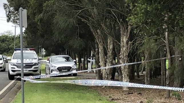 Officers scoured the area for several hours. Picture: Madeline Crittenden