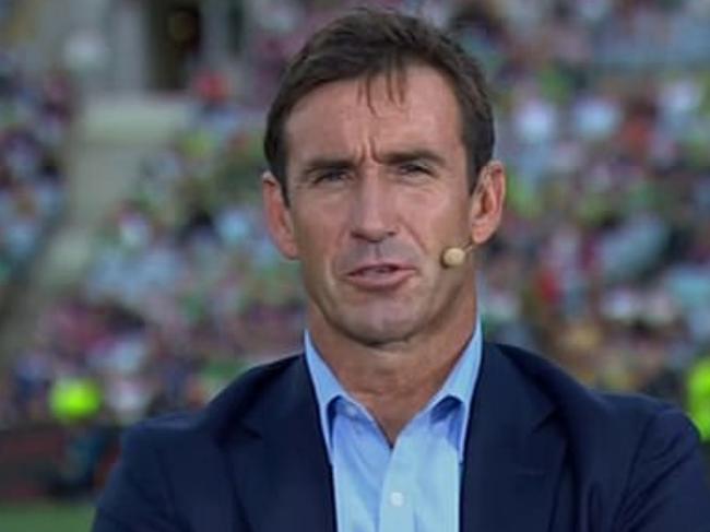 Andrew Johns on the CH 9 Grand Final commentary panel.