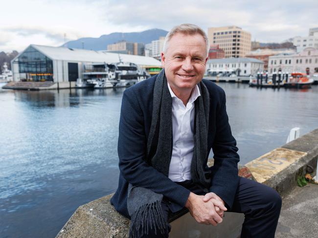 Tasmanian premier Jeremy Rockliff on HobartÃs waterfront this morning.06-07-2022photo - Peter Mathew