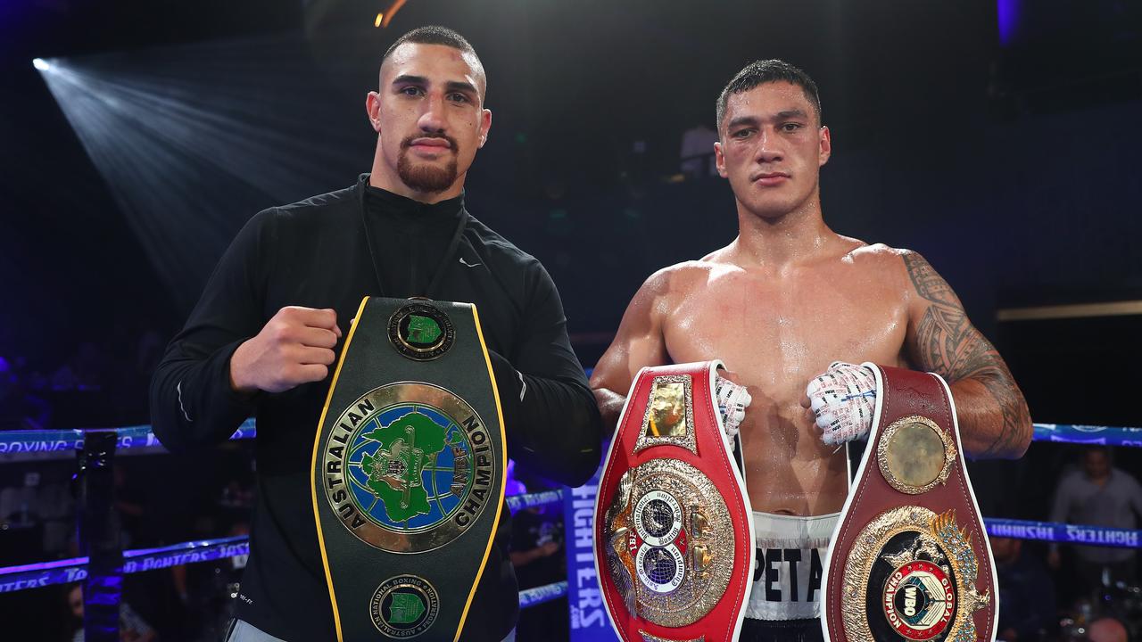 Justis Huni and Jai Opetaia own plenty of belts – and the latter is about to get his world title shot.