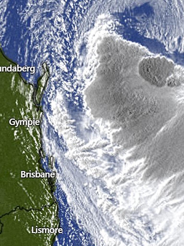 The cyclone is heading towards Brisbane. Source: Windy.com