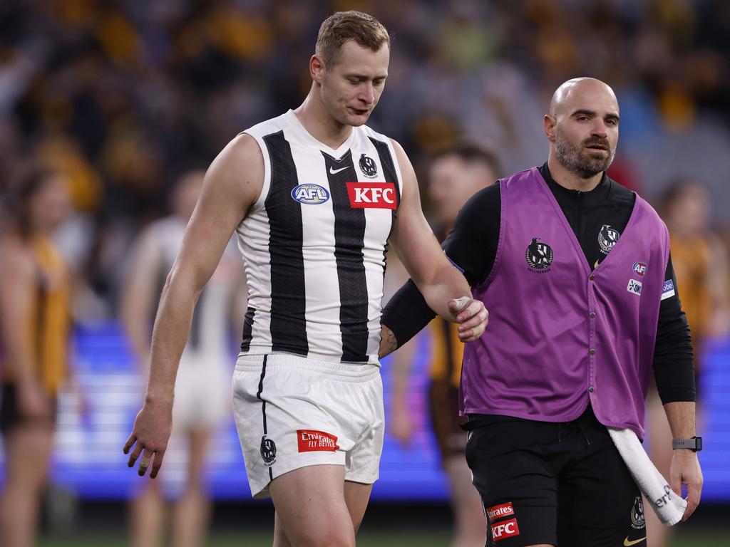 Nathan Kreuger struggled with injuries at Collingwood. Picture: Darrian Traynor/Getty Images