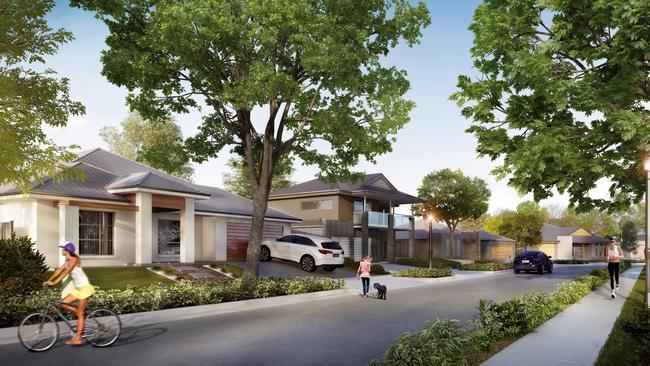 Artist’s impression of Eden Village at Two Wells by Land Australia, part of the Hickinbotham, Group. Photos supplied by Hickinbotham.