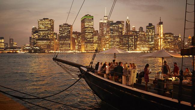 Pilot, a historic schooner that is now a floating bar.