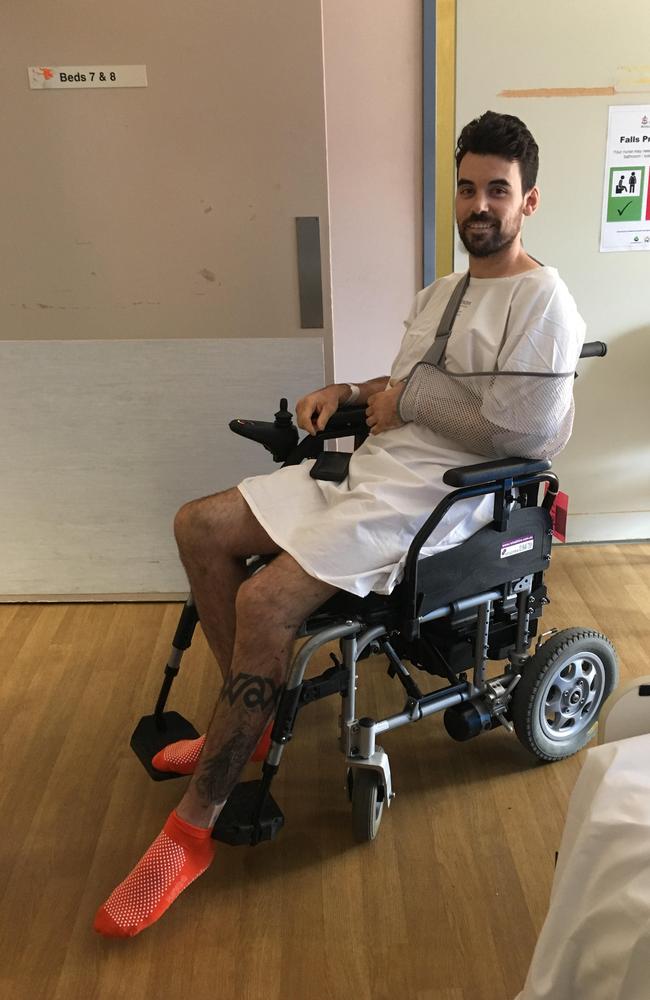 Jacob was in an induced coma for four days after the fall. He had no recollection of what had happened. Picture: Jacob Pearce