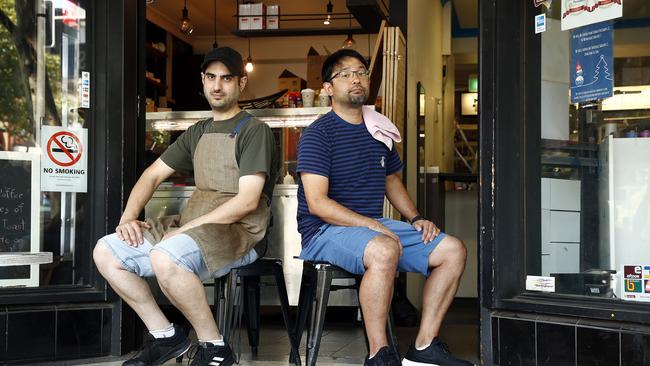 Mike Chaya from Funky Grill (left) and Schuichi Ishida from Eurostar Dry Cleaning have decided to move on from Oxford St. Picture: Sam Ruttyn