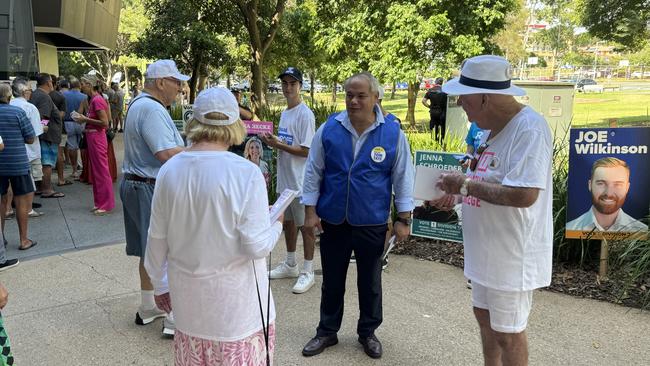 Mayor Tom Tate meets with former councillor Dawn Crichlow, Max Delmege and Mick Veivers. Picture: Andrew Potts