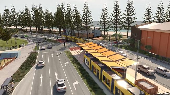 Artist impression of the Burleigh Heads station.