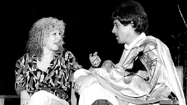 Bette Midler with Ian Meldrum in 1981. Picture: archive