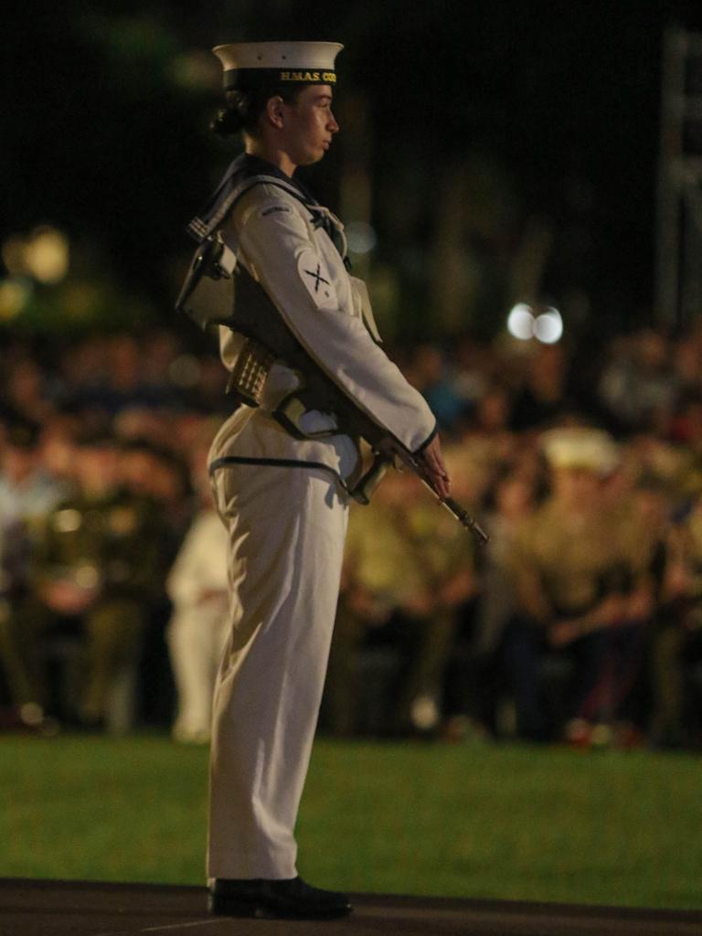 The Dawn Service at Darwins Cenotaph commemorating ANZAC Day 2021. Picture Glenn Campbell