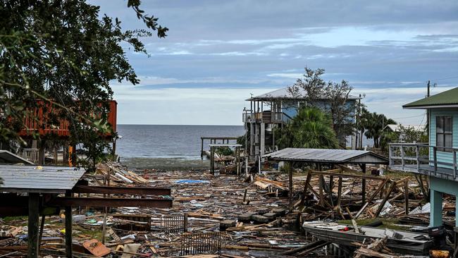 Debris of damaged houses are seen after Hurricane Helene made landfall in Horseshoe Beach, Florida. Picture: AFP