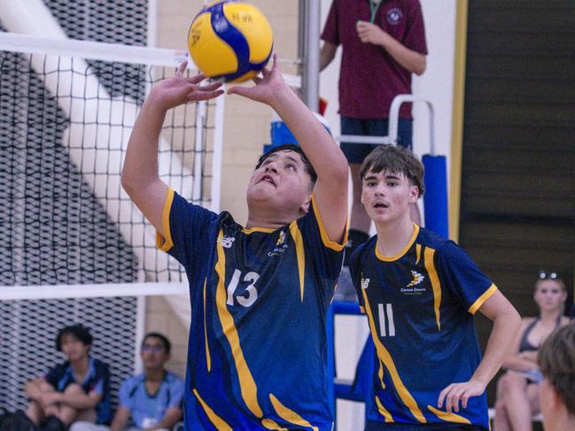 The Australian Volleyball Schools Cup is being played at the Gold Coast Sports and Leisure Centre in Carrara. Picture: Glenn Campbell