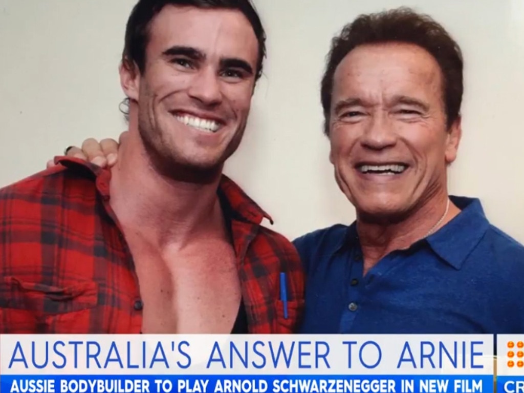 Calum von Moger played Arnold Schwarzenegger in the film Bigger. Picture: Supplied