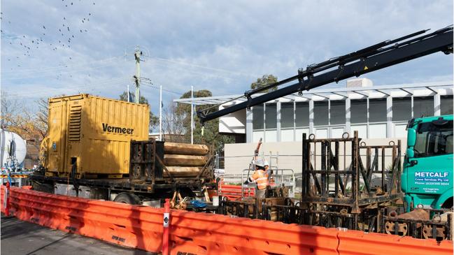 Micro tunnelling 'mini-TBM' in Clayton — part of the first stage of construction on SRL. Picture: Suburban Rail Loop Authority