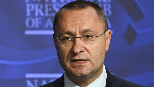 Ukrainian Ambassador to Australia, Vasyl Myroshnychenko, has blasted an ABC program about the war in Ukraine. Picture: NCA NewsWire / Martin Ollman