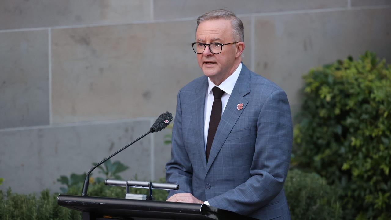 Prime Minister Anthony Albanese at the Last Post Ceremony at the Australian War Memorial marking the first sitting of the 47th Australian parliament. Picture: NCA NewsWire/Gary Ramage