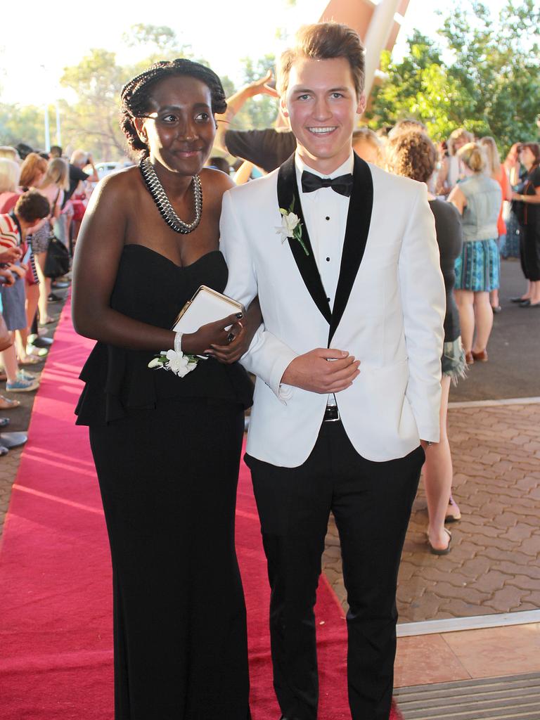 Mumina Tunne and Josh Lewis at the 2015 St Philip’s College formal at the Alice Springs Convention Centre. Picture: NT NEWS