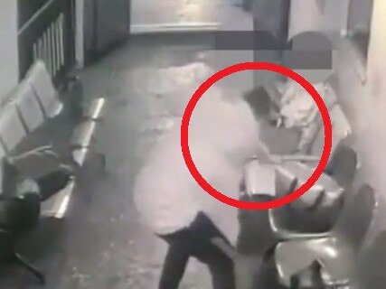 Shocking footage shows the moment a husband throws his wife off a ferry - showing no remorse as passengers rushed to save her.