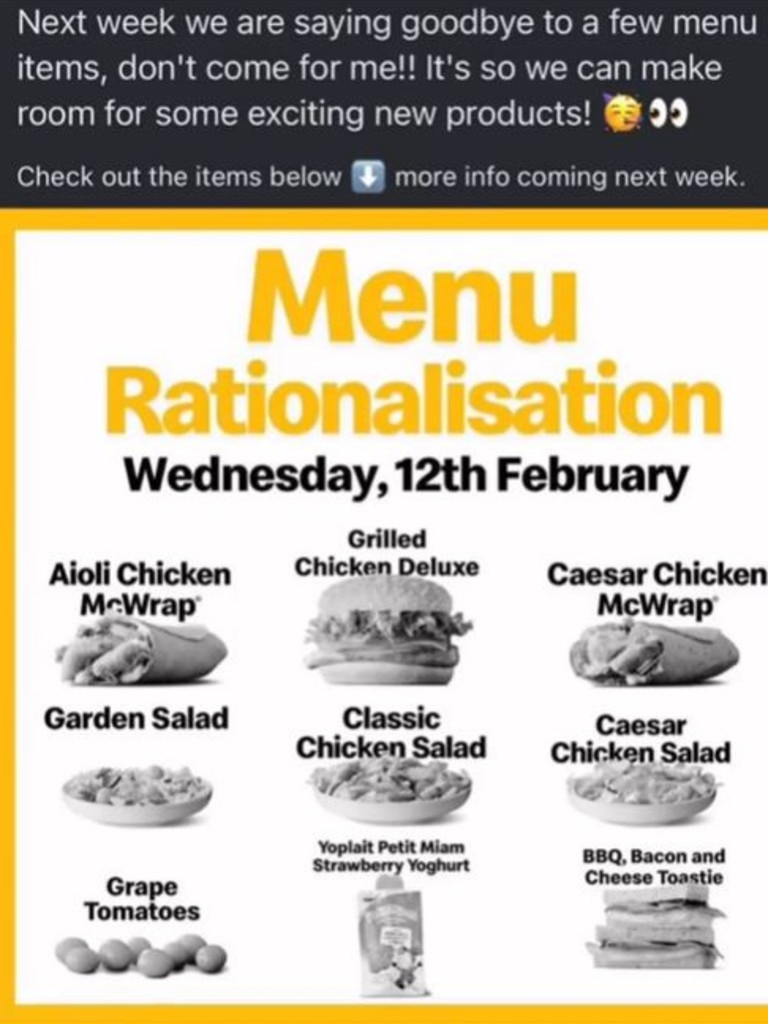 An employee leaked the nine menu items being culled to a popular Melbourne food blogger. Picture: TikTok/nectoriouspapi