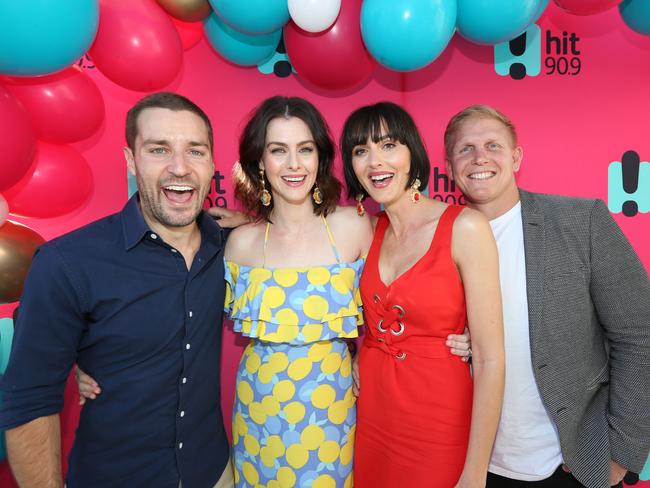 Ben Hannant (right) with fellow Gold Coast Hit radio hosts Dan Anstey, Sarah Wills and Lise Carlaw. Picture: Mike Batterham