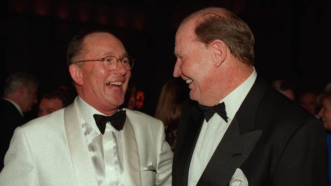 Lloyd Williams and Kerry Packer at the opening of the Crown Casino in Melbourne.