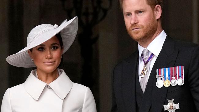 Meghan and Harry went back to the UK for the Queen’s Jubilee celebrations earlier this year. Picture: Matt Dunham/AFP