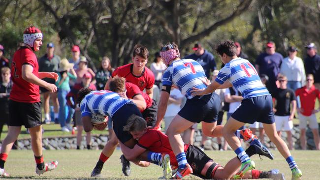 GPS First XV action between Gregory Terrace and Nudgee College. Photo credit: Megan Condon.