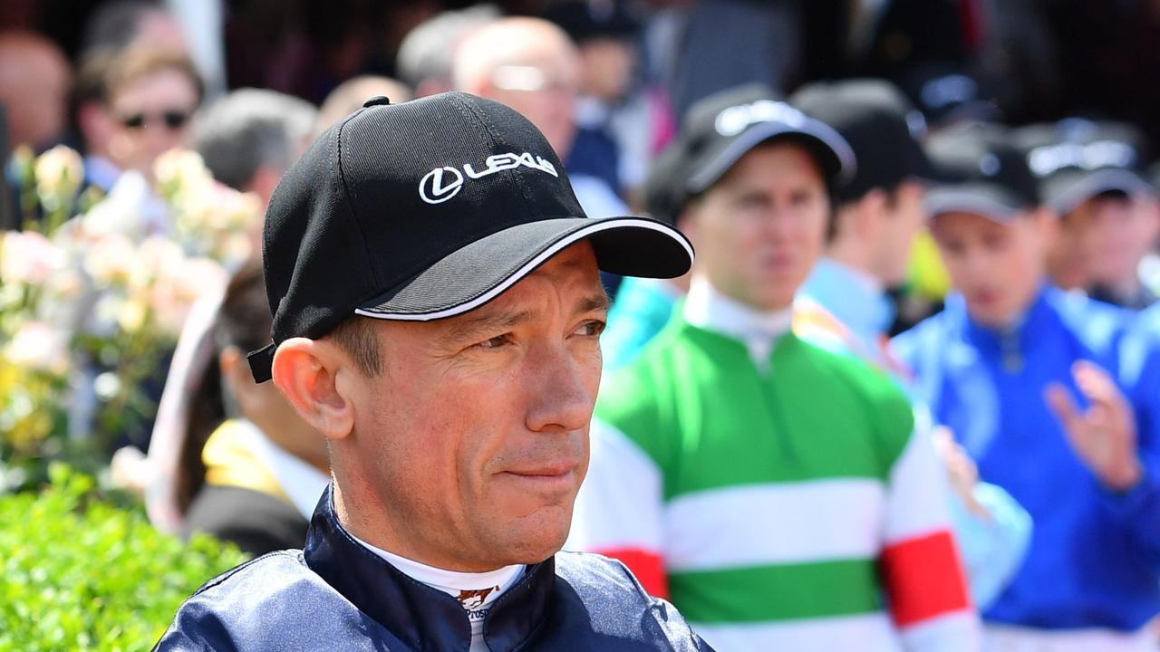 Frankie Dettori is seen before ridiing Master Of Reality in race 7, the Lexus Melbourne Cup, during Melbourne Cup Day, at Flemington Racecourse in Melbourne, Tuesday, November 5, 2019. (AAP Image/Vince Caligiuri) NO ARCHIVING, EDITORIAL USE ONLY