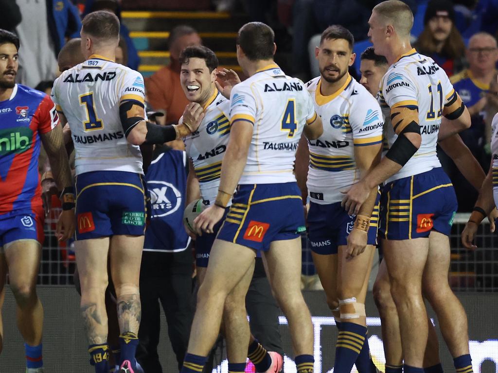 Mitch Moses celebrates a try. (Photo by Scott Gardiner/Getty Images)