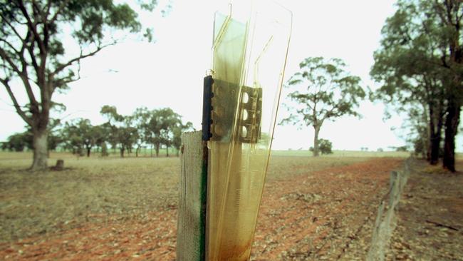 Farmers have been emptying out the rain gauge.