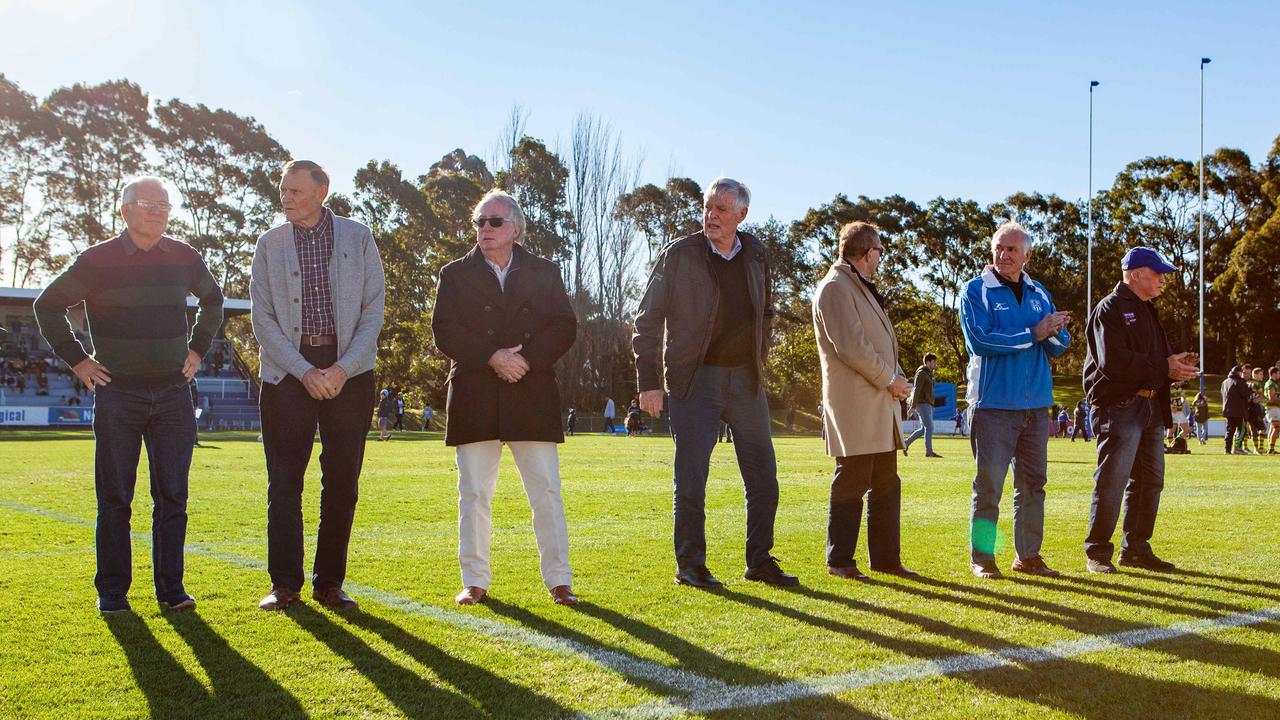 1969 Eastwood players at TG Millner Sportsground in Eastwood, NSW. Saturday 13th July 2019. The club held a “Back to Eastwood Day” with players from the 1969 and 1999 teams present. (AAP IMAGE/Jordan Shields)