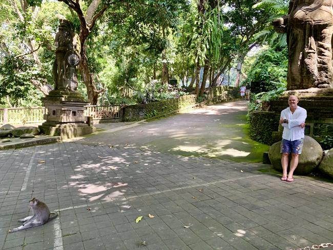 Rory Gibson at Ubud’s Monkey Forest Road.