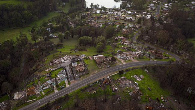 Bushfire damaged homes and landscape in Lake Conjola Picture: Brook Mitchell/Getty Images.