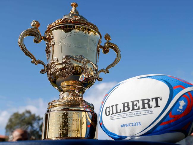 The Webb Ellis Cup trophy will be up for grabs in Australia in 2027. Picture: AFP