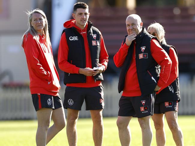 Sydney’s coaches knew that eventually the pressure levels they wanted would finally come on the field. Picture: Phil Hillyard