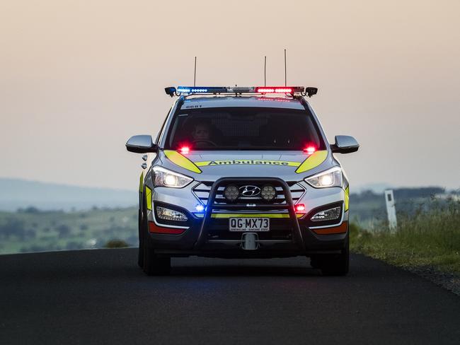 The man has been rushed to Kingaroy Hosptial after crashing into a tree on the Bunya Highway.