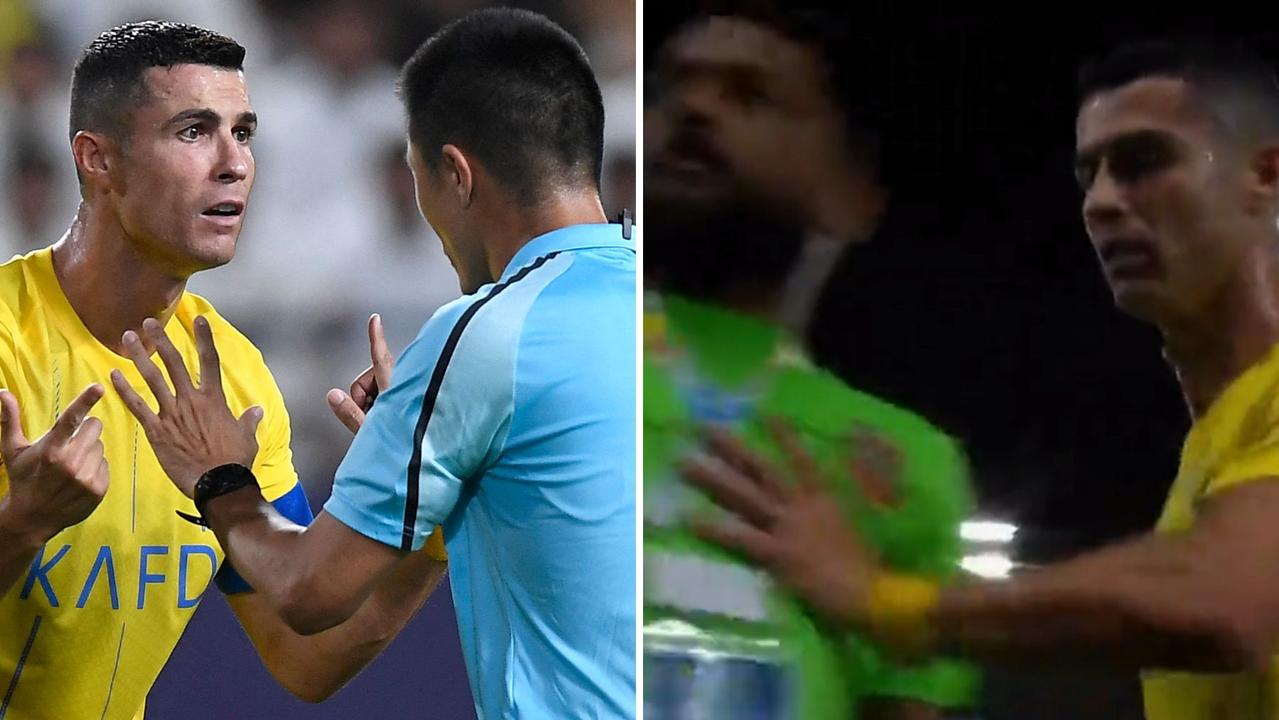 Cristiano Ronaldo fumes at referee.