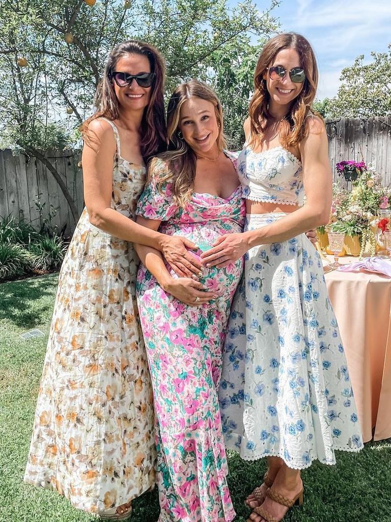 The sisters celebrated Jackie’s baby showers a week before the aneurysm. Picture: Instagram